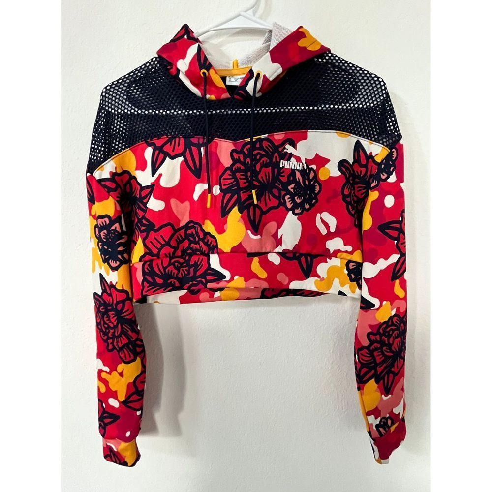 Puma flourish cropped hoodie size XS